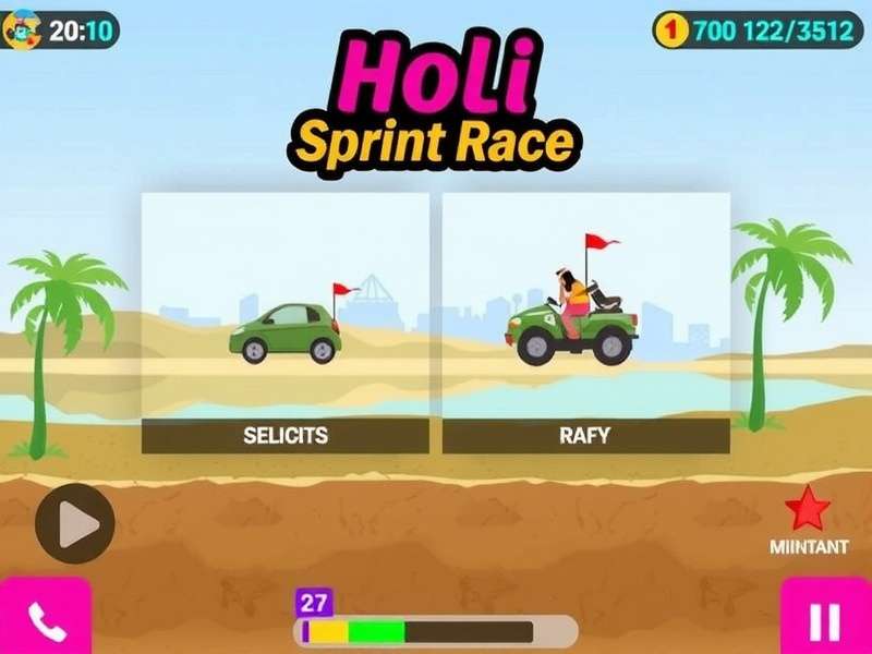 Holi Sprint Race Gameplay Screen